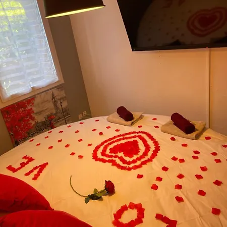 Joli T2, Jacuzzi, Lit Rond, Jardin, Parking Prive, Metro Apartment *